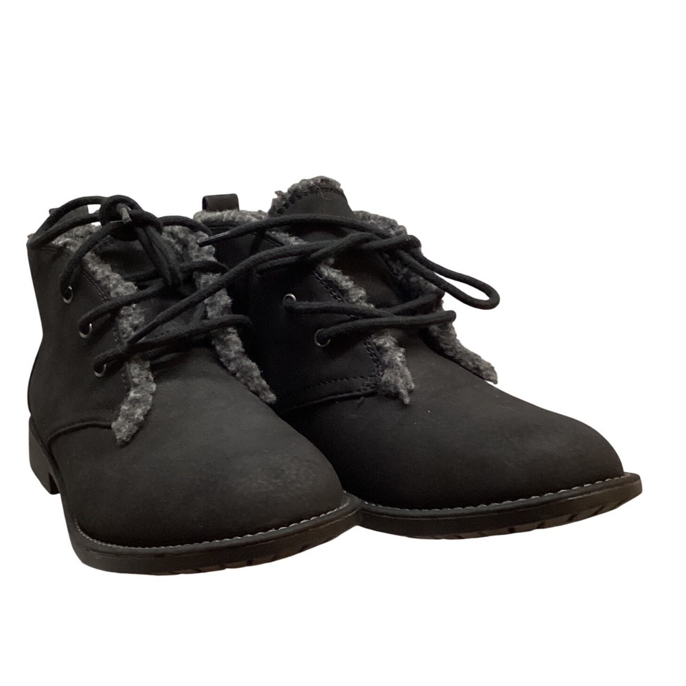 Sonoma Goods for Life Women‎ Black Faux Suede Fur Lined Lace Up Ankle Boots